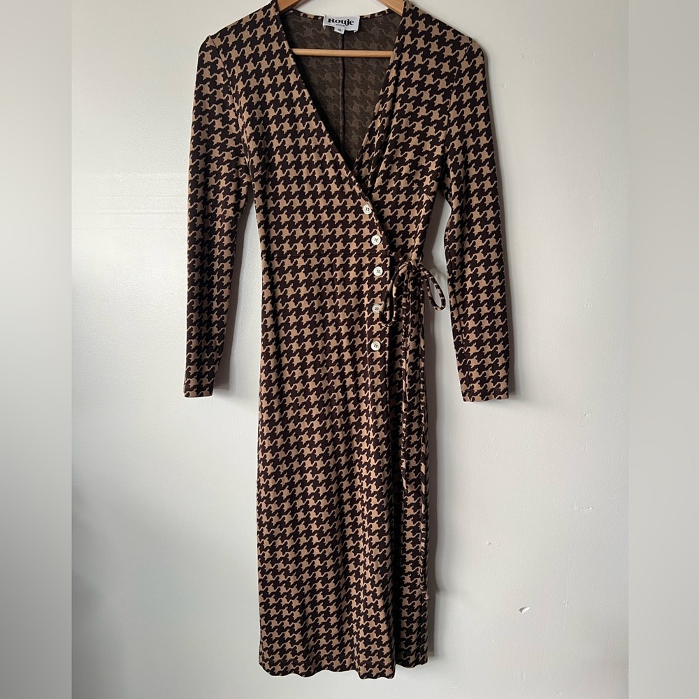 Rouje Houndstooth Midi Dress
